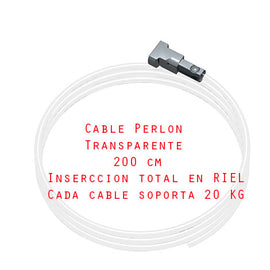 Transparent Perlon cable 200cm