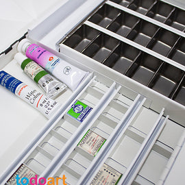 Empty metal box for professional watercolor
