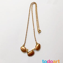 Necklace 3 ovals copper fittings