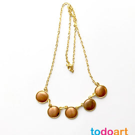 Necklace 5 circles copper fittings