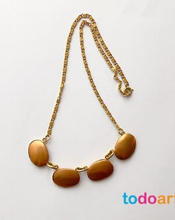 Necklace 4 ovals copper fittings