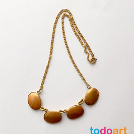Necklace 4 ovals copper fittings
