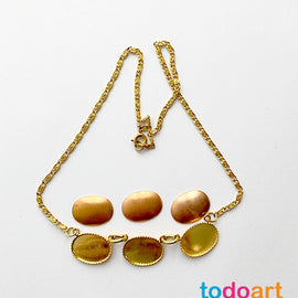 Necklace 3 ovals copper fittings