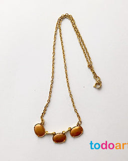 Necklace 3 ovals mini copper fittings
