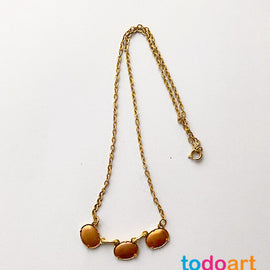 Necklace 3 ovals mini copper fittings