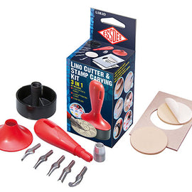 Linoleum gouge box. Baren 5 blades.