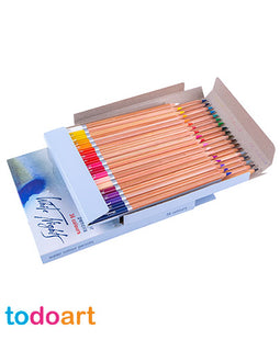 Watercolor pencils, 36 colours, cardboard box.