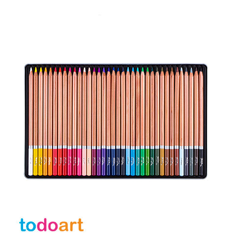 Watercolor pencils, 36 colours, metal box.