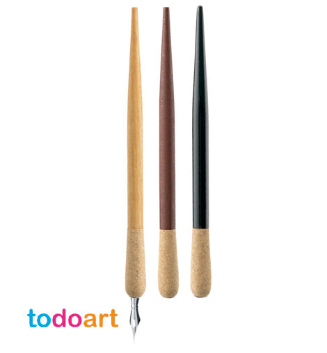 Wood and cork nib handle
