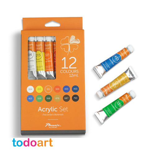 Phoenix acrylic set of 12 tubes