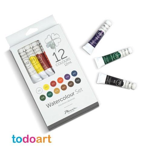 Phoenix watercolor set of 12 tubes