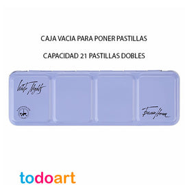 Empty metal box to put 21 pills