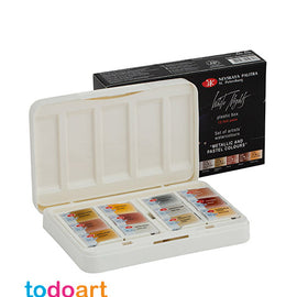 Watercolor box METALLIC COLORS white nights 12 tablets