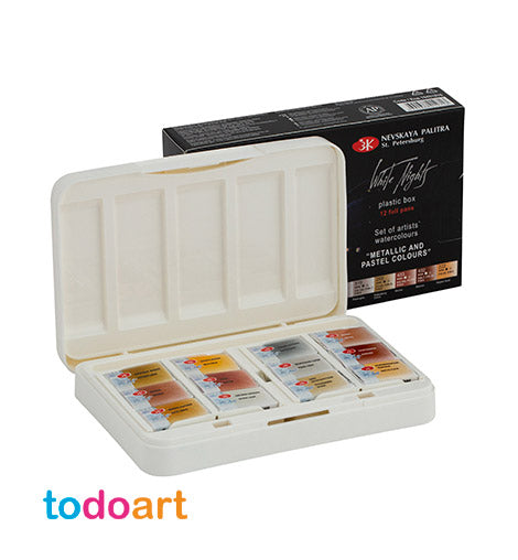 Watercolor box METALLIC COLORS white nights 12 tablets