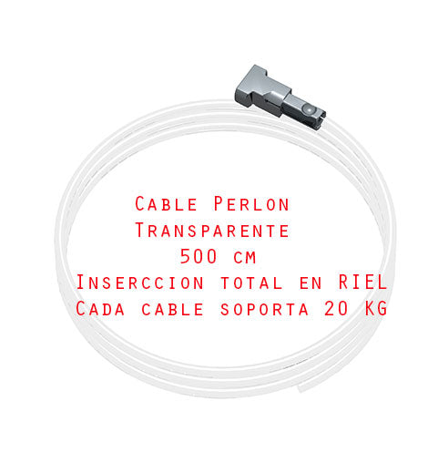 Transparent Perlon cable 500cm