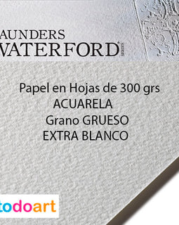 Saunders paper 300grs. COARSE grain. Color Extra White.