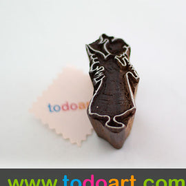 Handmade Wood Stamp Angel flute