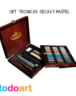 Dry technical box and pastels
