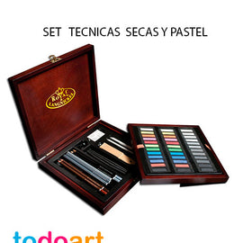 Dry technical box and pastels