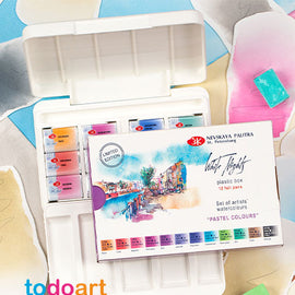 Box Watercolor pastel colors white nights 12 tablets