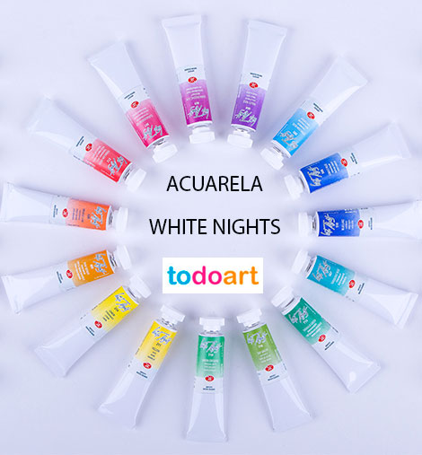 White nights watercolor in tube